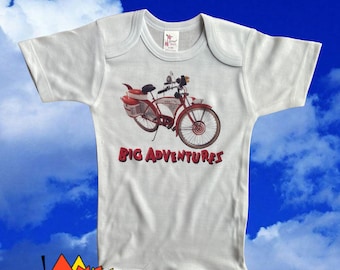 Pee Wee Bike Bodysuit, Big Adventure, baby shower gift, New Dad, New Mom, Expecting Mom Gift, Gender Neutral, baby Girl, baby boy, Nursery