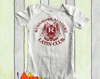 Rushmore Latin Club Baby Bodysuit, Wes Anderson, Life Aquatic, Moonrise Kingdom, baby shower gift, new dad mom, first baby,