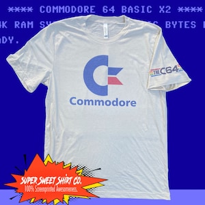 Commodore 64 Computer T-Shirt, Video game shirt, Gamer, Computer Science, gift for techie, PC gamer shirt, Classic Arcade games,  8 bit