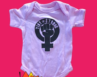 Baby Feminist Bodysuit, Feminism, Feminist Baby Clothes, Gender Neutral Baby, baby Girl, LGBTQ, baby shower gift, New Dad, New Mom Gif