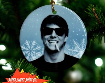 Tom Cruise Risky Business Christmas Ceramic Tree Ornament, Fun nostalgic holiday decor, Perfect gift for movie lovers