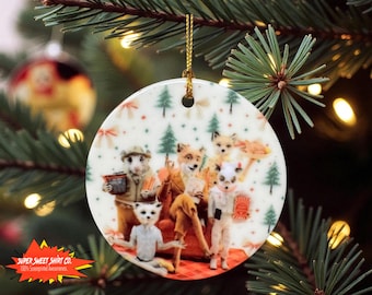 Fantastic Mr. Fox Ornament – Handmade Ceramic Wes Anderson Ornament – Fox Family Christmas Decor