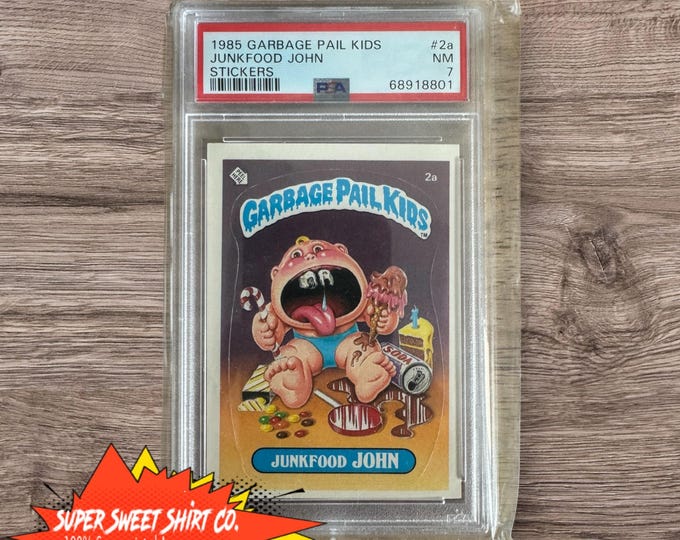 Featured listing image: Junk Food John Garbage Pail Kid #2a, Vintage 1985 Original Series Card, Great for Collectors & Gifts