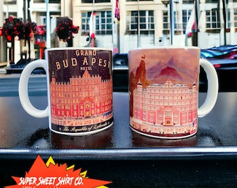 Grand Budapest Hotel Mug Set, Society of Crossed Keys, Coffee gift, Wes Anderson movie, Gift for her, wes anderson mug, cup,