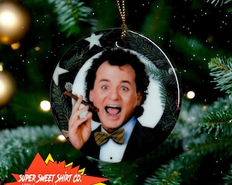 Scrooged Movie Holiday Ornament, Unique Christmas Ceramic Tree Ornament, Nostalgic Decor for the Holidays, Perfect Gift for Movie Lovers
