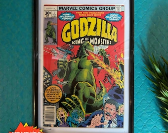 Godzilla #1 (1977) – First Comic Appearance of Godzilla | Vintage Framed Comic Book | 48-Year-Old Collectible | UV Protected Display