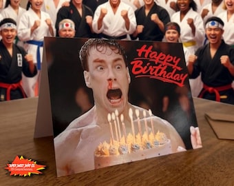 Van Damme Birthday Card | 80s Action Movie Greeting Card | Funny Martial Arts Birthday Card | Retro Action Fan Gift