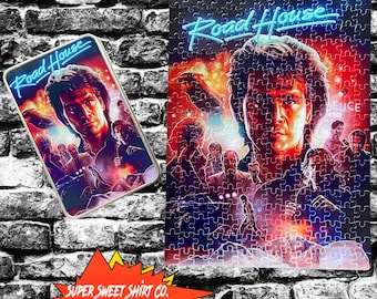 Road House Swayze Double Deuce 252 Piece Puzzle, Fathers Day, Jigsaw Puzzle, Dad Gift, Birthday, Movie, 80s tees, game, board game
