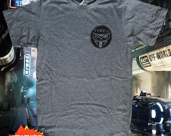 Tyrell Corporation Blade Runner Shirt | Retro Sci-Fi Movie T-Shirt | Futuristic Dystopian Film Tee | Optional Tyrell Frosted Pint Glass