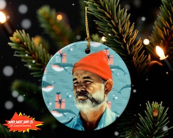 Life Aquatic with Steve Zissou Ornament – Handmade Ceramic Ornament – Wes Anderson Christmas Decor