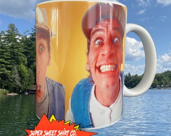 Ernest Mug, Ernest Goes to Camp, 90s kid, Coffee gift, tea, camping mug, gift for her, coffee cup, Jim Varney, camp coffee cup, camp fire