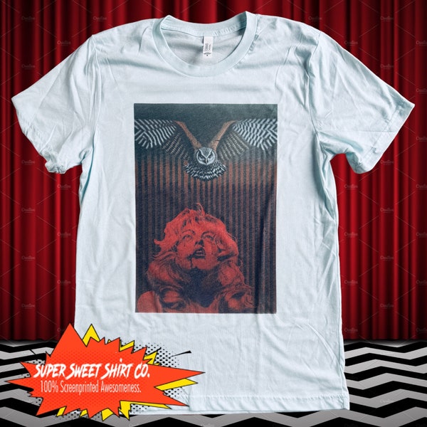 Chemise Twin Peaks, chemise Laura Palmer, lodge noir, agent Cooper, dame hibou, cadeau David Lynch, restaurant Double R, t-shirt Fire Walk With Me