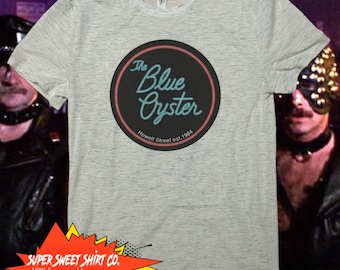 Retro Police Academy Blue Oyster T-Shirt 80s Gay Bar Graphic Tee Unique Gift for Movie Fan LGBT Pride Shirt
