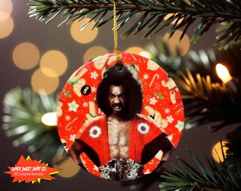 Sho’nuff Christmas Ornament – Handmade Ceramic Ornament – The Last Dragon Holiday Decor