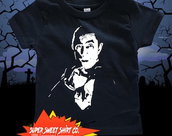 Classic Dracula Baby Toddler Shirt, Lugosi, Ed Wood T-shirt, Halloween clothes, Vampires, Spooky, Transylvania, Trick or Treat kids, Horror