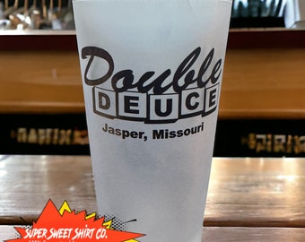 Road House Double Deuce 17oz Pint Beer Mug Glass Bar Man Cave Decor Tavern Pub Patrick Swayze