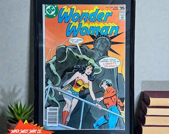 Framed Vintage Wonder Woman Comic Book – Wonder Woman Vol. 1 #239 (1978) – 47 Years Old – UV-Protected Display