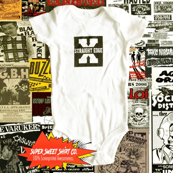 Straight Edge Punk Baby Bodysuit, Hardcore Baby Clothes, baby shower gift, New Dad, New Mom Gift, Gender Neutral Baby, baby Girl, baby boy