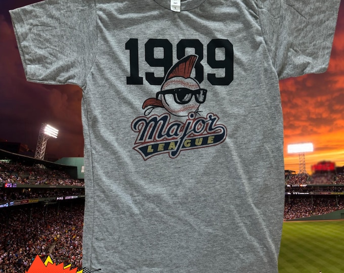 Featured listing image: Major League T-Shirt | 1989 Baseball Comedy Tee | Retro Sports Movie  | Wild Thing Vaughn | Super Soft Cotton Blend