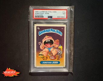 Garbage Pail Kids Junk Food John 2a Graded 7 | Vintage 80s GPK Slab | Retro Trading Card Collectible