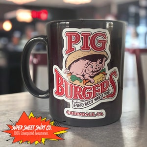 Better Off Dead Mug, Pig Burgers Mug, Ceramic Handled Mug, Coffee Cup, Tea Mug, Tea Cup, Coffee Gift, Coffee Lover, Everybody Wants Some image 1