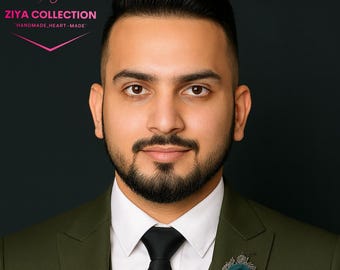Handmade Olive Green 3-Piece Suit: Custom Tailored Blazer Vest & Pants