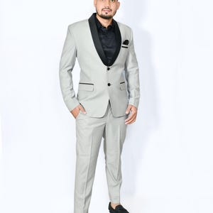 Men Gray Suit Party Wear Suit Groom Wear Suit Wedding Suit 2 Piece Suit Gift For men Elegant to Button Slim Fit Suits
