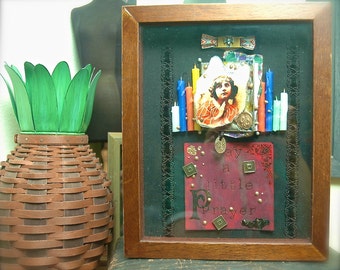 Say A Little Prayer Book Mixed Media Shadow Box Diorama | Gothic Macabre Oddity | Miniature Scene | Catholic Art | Retablo | Religious Relic