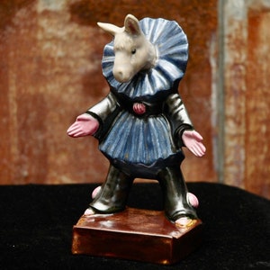 Pierrot Esel Burro Mule Zirkus Clown Tier Figur Display Halter
