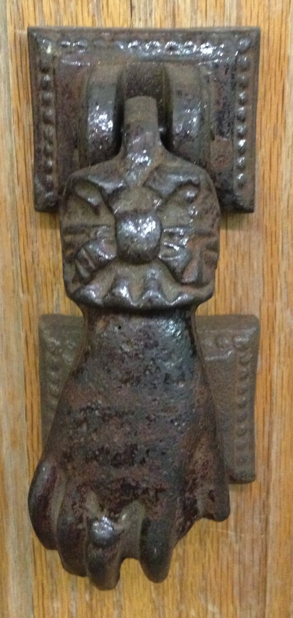 Right Hand Ring Antique Cast Iron Door Knocker Bow Wrist Etsy