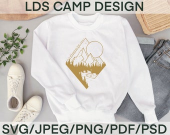 I can do all things through Christ camp t-shirt digital download design - Mountains & Stars FSY, Pioneer Trek, Girls Camp