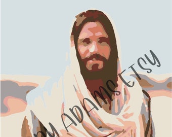 New Jesus v1 Paint By Number group craft- digital download - Trust in the Lord - FSY - Youth Conference - Ward Activity - Activity Days