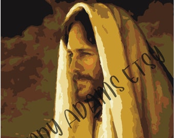 Jesus v2 Paint By Number group craft- digital download - I can do all things through Christ - Youth Conference - Pioneer Trek - Girls Camp