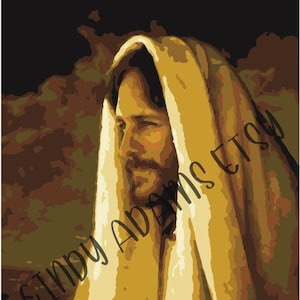 Jesus v2 Paint By Number group craft- digital download - I can do all things through Christ - Youth Conference - Pioneer Trek - Girls Camp