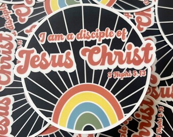 2024 LDS Youth Theme Sticker Sets "I Am a Disciple of Jesus Christ" 3 Nephi 5:13 - Inspirational Christian Stickers for Youth Groups