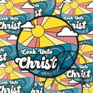2025 LDS Youth Theme Sticker Sets &quot;Look unto Christ&quot; D&C 6: 36 - Inspirational Christian Stickers for Youth Groups