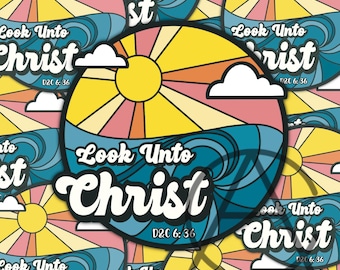 2025 LDS Youth Theme Sticker Sets "Look unto Christ" D&C 6: 36 - Inspirational Christian Stickers for Youth Groups