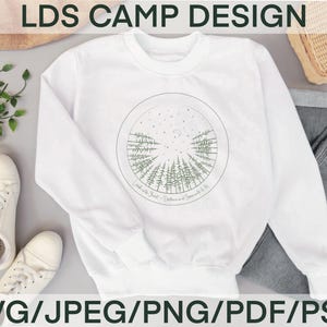 Look Unto Christ D&C 6 36 camp t-shirt digital download design - Trees and Stars Girls Camp, Pioneer Trek, FSY