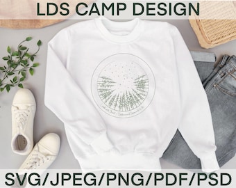 Look Unto Christ D&C 6 36 camp t-shirt digital download design - Trees and Stars Girls Camp, Pioneer Trek, FSY