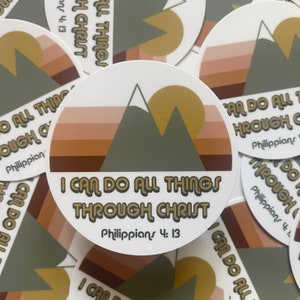 I can do all things through Christ- set of 8, 16, 24, 32, 40, 48 2023 LDS Youth Theme stickers - Retro Girls Camp, Pioneer Trek, FSY