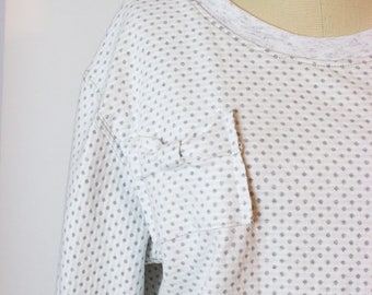Polka Dot Sweatshirt, Cute cozy bow pocket sweatshirt top, one of a kind, SMALL / MEDIUM