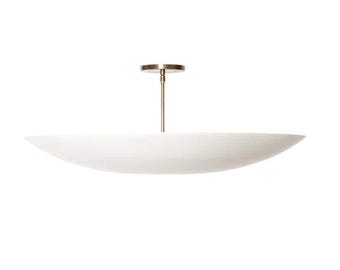 Mid Century Six-Light Brass Ceiling Light Fixture