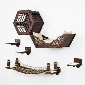 Cat Wall Furniture, Cat Wall Shelves, Cat Wall Bridge, Cat Wall Bed, Cat Steps, Cat Tower
