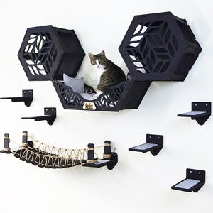 Cat Wall Furniture, Cat Wall Shelves, Cat Wall Bridge, Cat Wall Bed, Cat Steps, Cat Tower