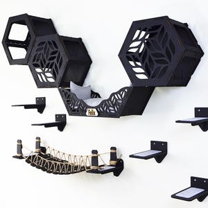 Cat Wall Furniture, Cat Wall Shelves, Cat Wall Bridge, Cat Wall Bed, Cat Steps, Cat Tower