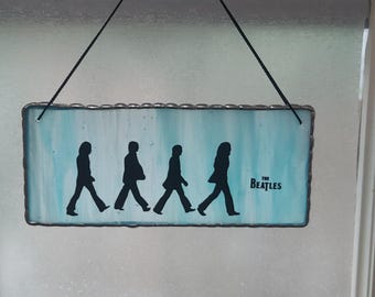 THE BEATLES Stained glass suncatcher window ornament decoration 5.5x2.5"