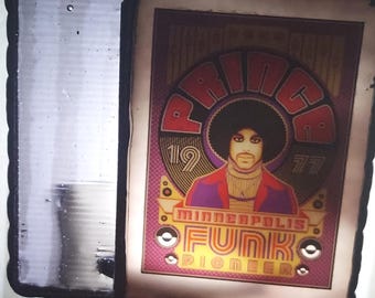Prince Rogers Nelson Stained Glass Nightlight – Minneapolis Funk Pioneer Fan Art
