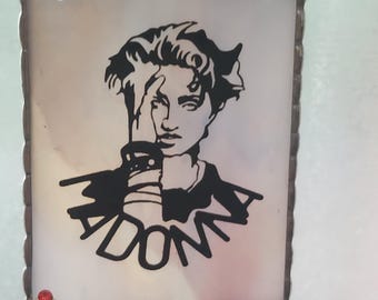 MADONNA Stained Glass Suncatcher Window Decoration Ornament 3.25x2.5"