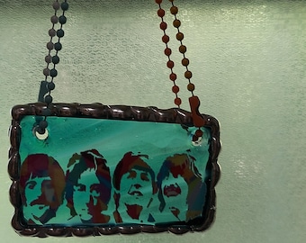 The Beatles Stained Glass Suncatcher: Fremont Glass Car Charm (1.5x2.5")