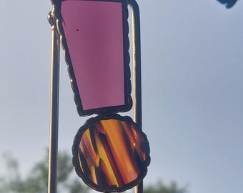 EXCLAMATION POINT Stained Glass Plant Stake 8.5x1.5"